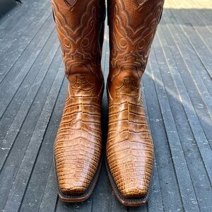 Tony Lama Tan Crocodile Embossed Boots